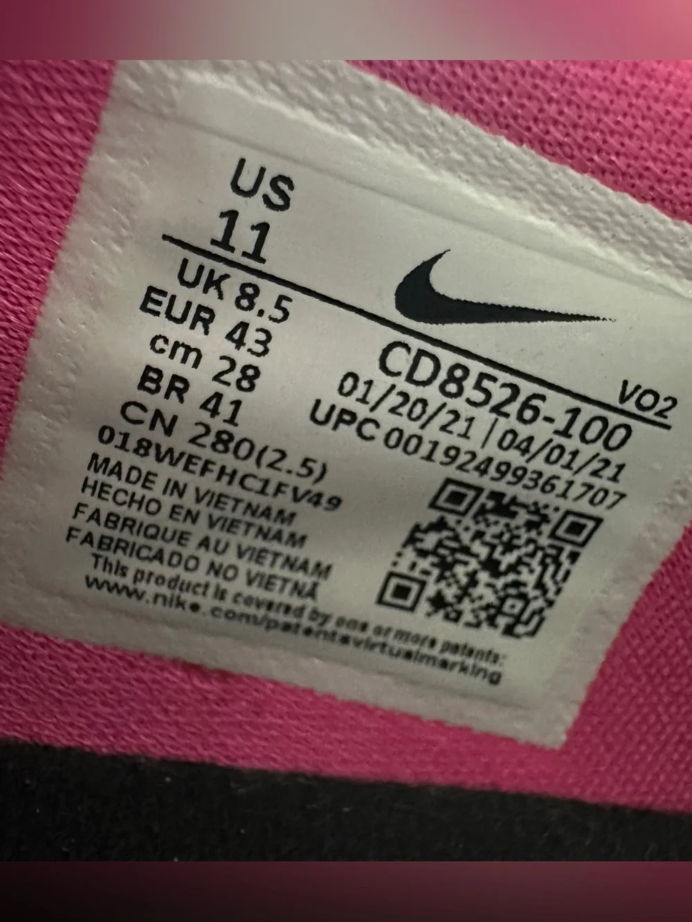 Nike Free Metcon 2 White Fuchsia Pink Women Sz 11 Training Shoes CD8526-100